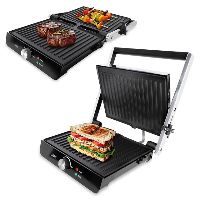 ADE KA2303 Kontaktgrill, flach aufgeklappt als Tischgrill