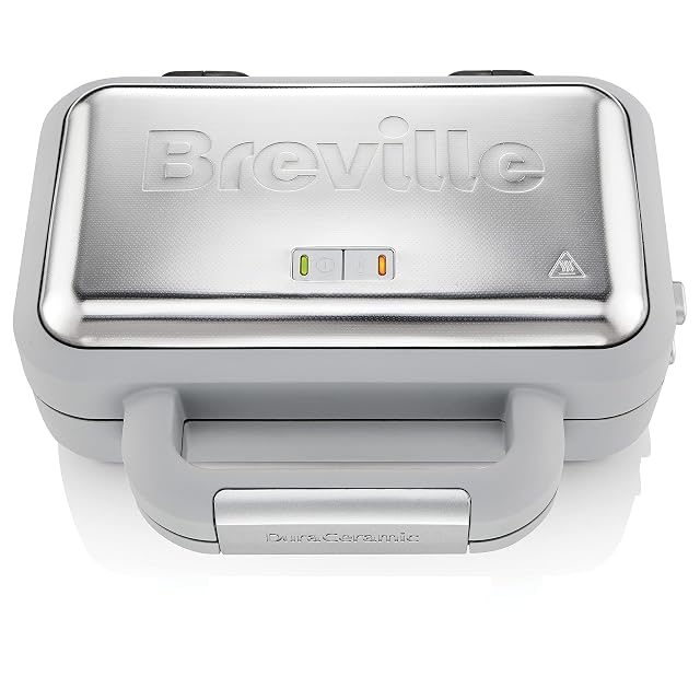 Breville VST072X DuraCeramic Waffeleisen mit herausnehmbaren tiefen Platten