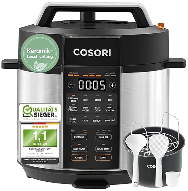 Cosori CMC-CO601 Schnellkochtopf mit 5,7 Litern und keramischem Innentopf