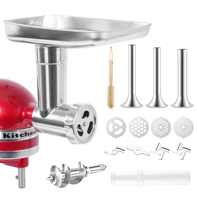 Gdrtwwh GD100 Fleischwolf-Vorsatz aus Edelstahl für KitchenAid-Maschinen