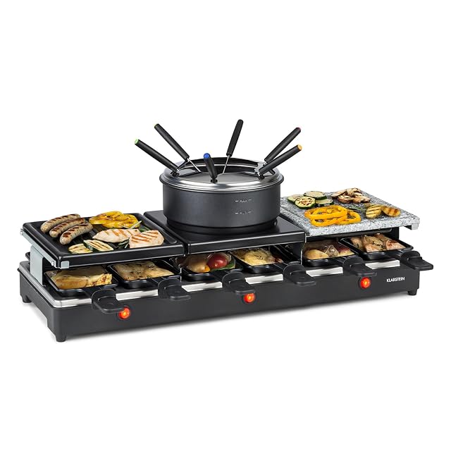 Klarstein Fonduelette XL 3-in-1 Raclette-Grill und Fondue-Set