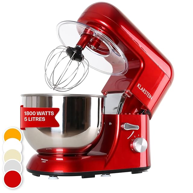 Klarstein TK2-Mix8-R Küchenmaschine mit 5-Liter-Schüssel