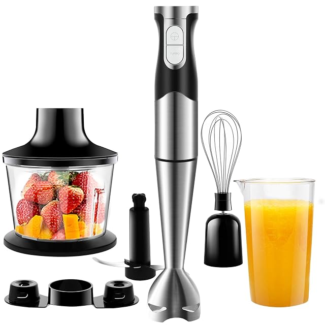 NWOUIIAY 6-in-1 Stabmixer-Set mit Zerkleinerer, Schüssel und Schneebesen