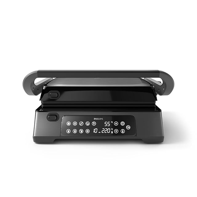 Philips HD6307/70 Kontaktgrill mit Kerntemperaturfühler und Digitalanzeige