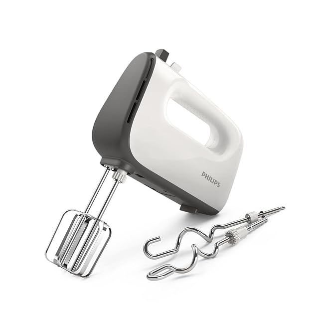 Philips HR3741/00 Handmixer in Weiß mit kegelförmigen Rührbesen