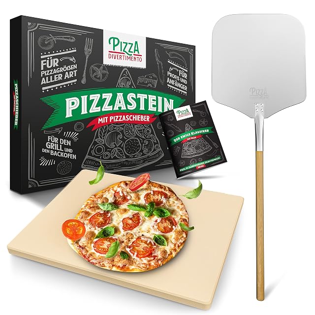 Pizza Divertimento Pizzastein mit Holzschieber
